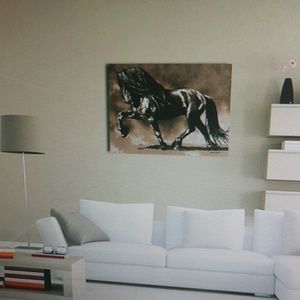 Large Black Horse Painting (Unframed)